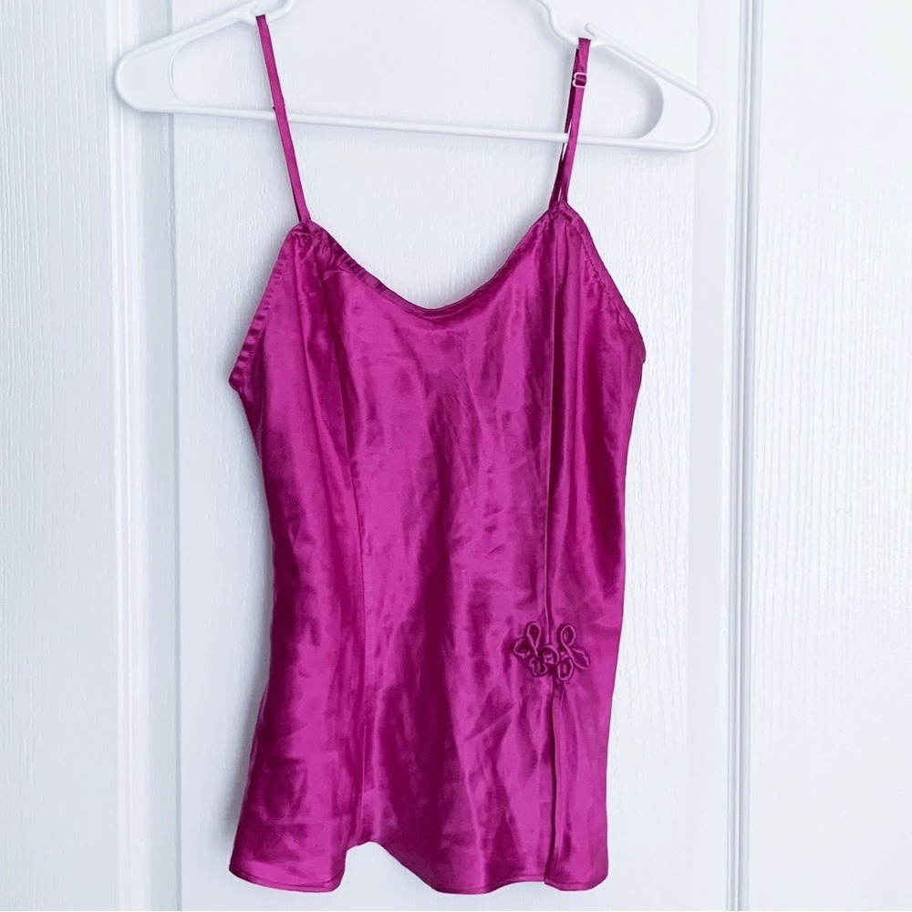 Vintage 80s Victorias Secret Pink Silk Cami Top size small